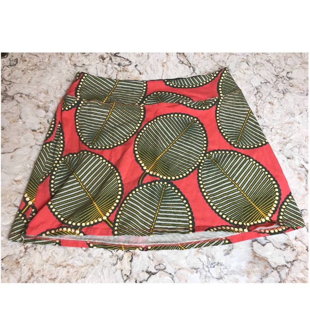 PATAGONIA Organic Cotton Tidal Skirt Women's Size Medium Palm Print Mini Coral